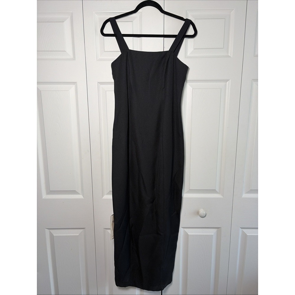 The‎ Bon Marche Vintage 90s Sheath Gown Womens Size 6 Black Crepe Formal Maxi